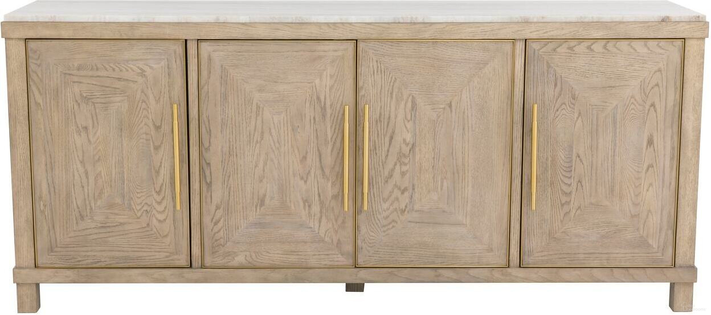 The appearance of Alchemy Four Door Credenza In Biscotti designed by Fairfield Chair in the  interior design. This biscotti piece of furniture  was selected by 1StopBedrooms from Alchemy Collection to add a touch of cosiness and style into your home. Sku: 8024-17. Material: Oak.