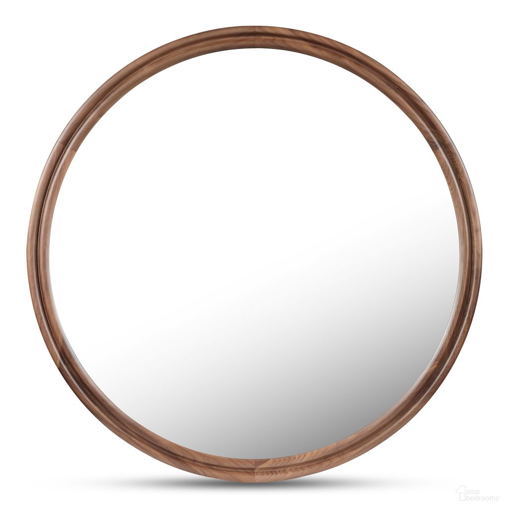 The appearance of Alcott Large Round Mirror In Walnut designed by Moes Home in the modern / contemporary interior design. This walnut piece of furniture was selected by 1StopBedrooms from Alcott Collection to add a touch of cosiness and style into your home. Sku: BC-1150-03. Material: Walnut.