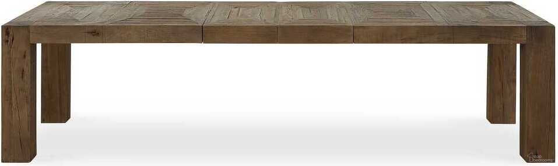 The appearance of Aldan Dining Table In Oak designed by Uttermost in the modern / contemporary interior design. This oak piece of furniture  was selected by 1StopBedrooms from Aldan Collection to add a touch of cosiness and style into your home. Sku: 25217. Table Base Style: Legs. Table Top Shape: Rectangular. Size: 40" x 116". Material: Reclaimed Oak.