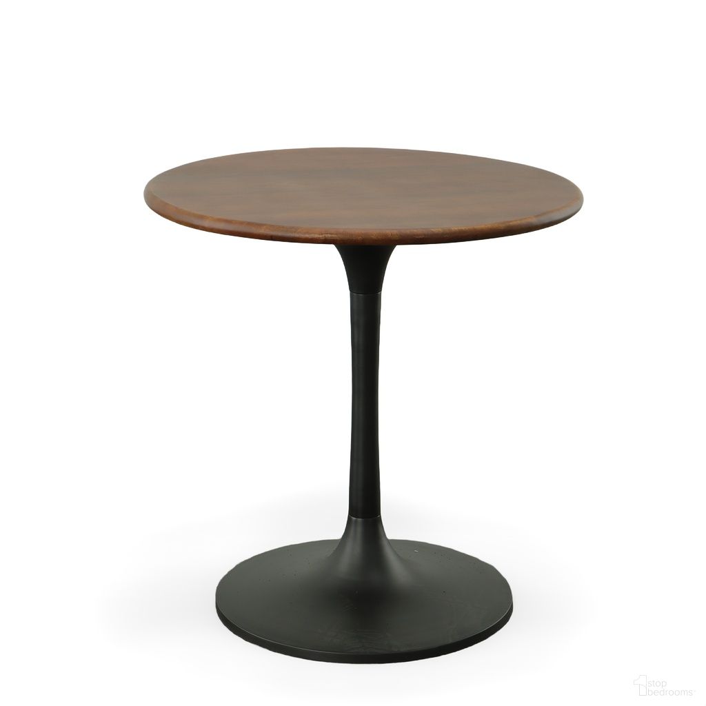 The appearance of Alden Wood Top 30 Inch Round Dining Table In Elm Top and Black Base designed by Carolina Living in the modern / contemporary interior design. This elm and black piece of furniture  was selected by 1StopBedrooms from Alden Collection to add a touch of cosiness and style into your home. Sku: WT3030T-ELMBLK. Table Base Style: Pedestal. Table Top Shape: Round. Size: 30". Material: Mango Wood.