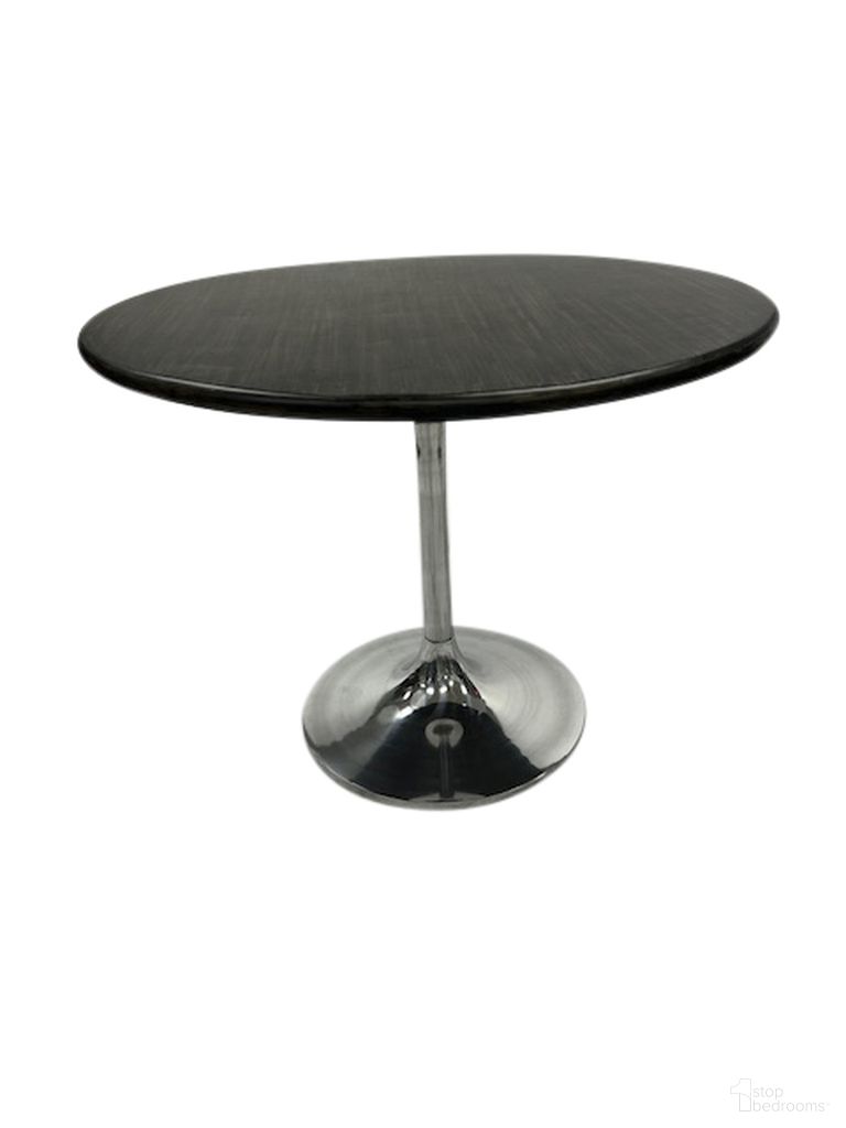 The appearance of Alden Wood Top 36 Inch Round Dining Table In Warm Black Top and Chrome Base designed by Carolina Living in the modern / contemporary interior design. This warm black and chrome piece of furniture was selected by 1StopBedrooms from Alden Collection to add a touch of cosiness and style into your home. Sku: WT3636T-WMBLKCHR. Table Base Style: Pedestal. Table Top Shape: Round. Size: 36". Material: Mango Wood.