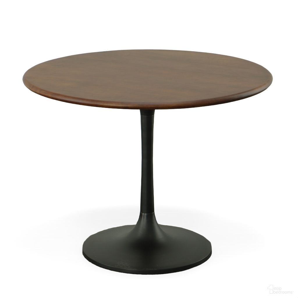 The appearance of Alden Wood Top 40 Inch Round Dining Table In Elm Top and Black Base designed by Carolina Living in the modern / contemporary interior design. This elm and black piece of furniture  was selected by 1StopBedrooms from Alden Collection to add a touch of cosiness and style into your home. Sku: WT4040T-ELMBLK. Table Base Style: Pedestal. Table Top Shape: Round. Size: 40". Material: Mango Wood.