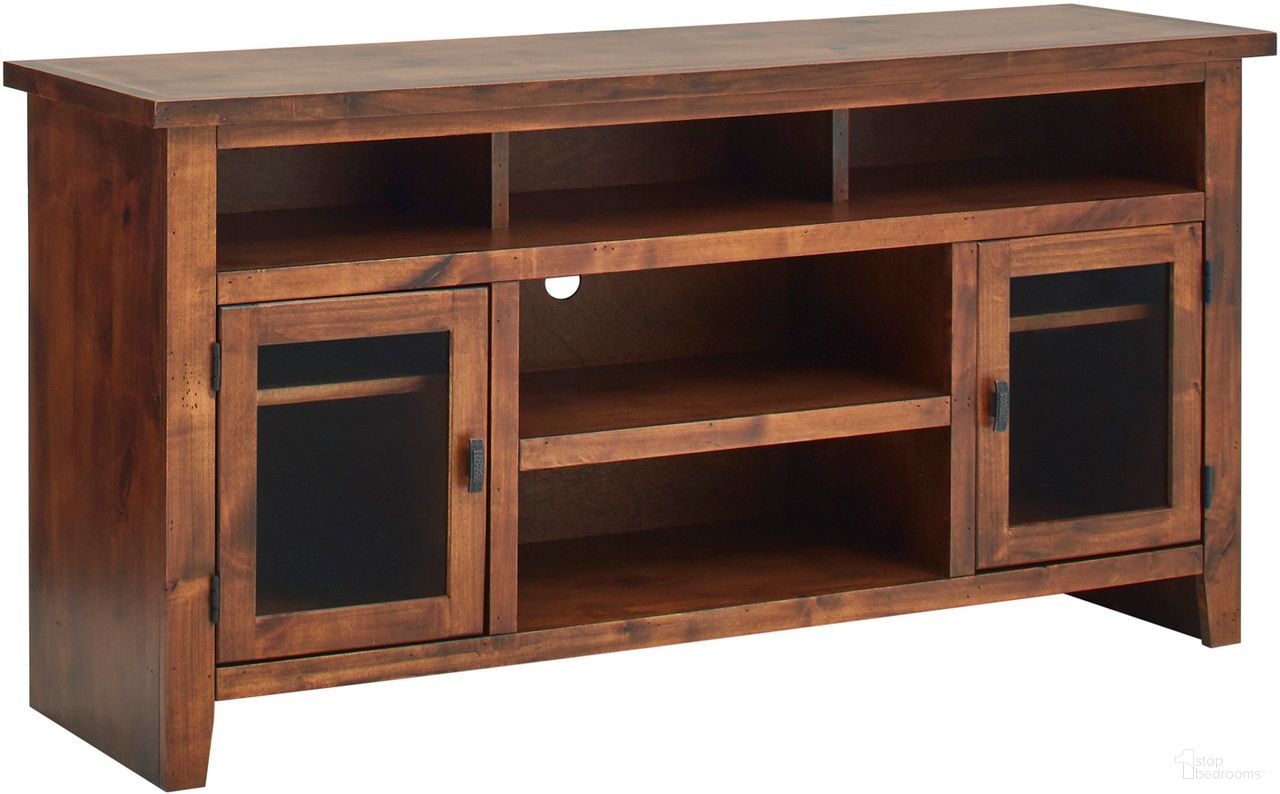 The appearance of Alder Grove 65 Inch Console With Doors In Dark Brown designed by Aspenhome in the rustic / southwestern interior design. This dark brown piece of furniture  was selected by 1StopBedrooms from Alder Grove Collection to add a touch of cosiness and style into your home. Sku: DG1065-TOB. Material: Wood.
