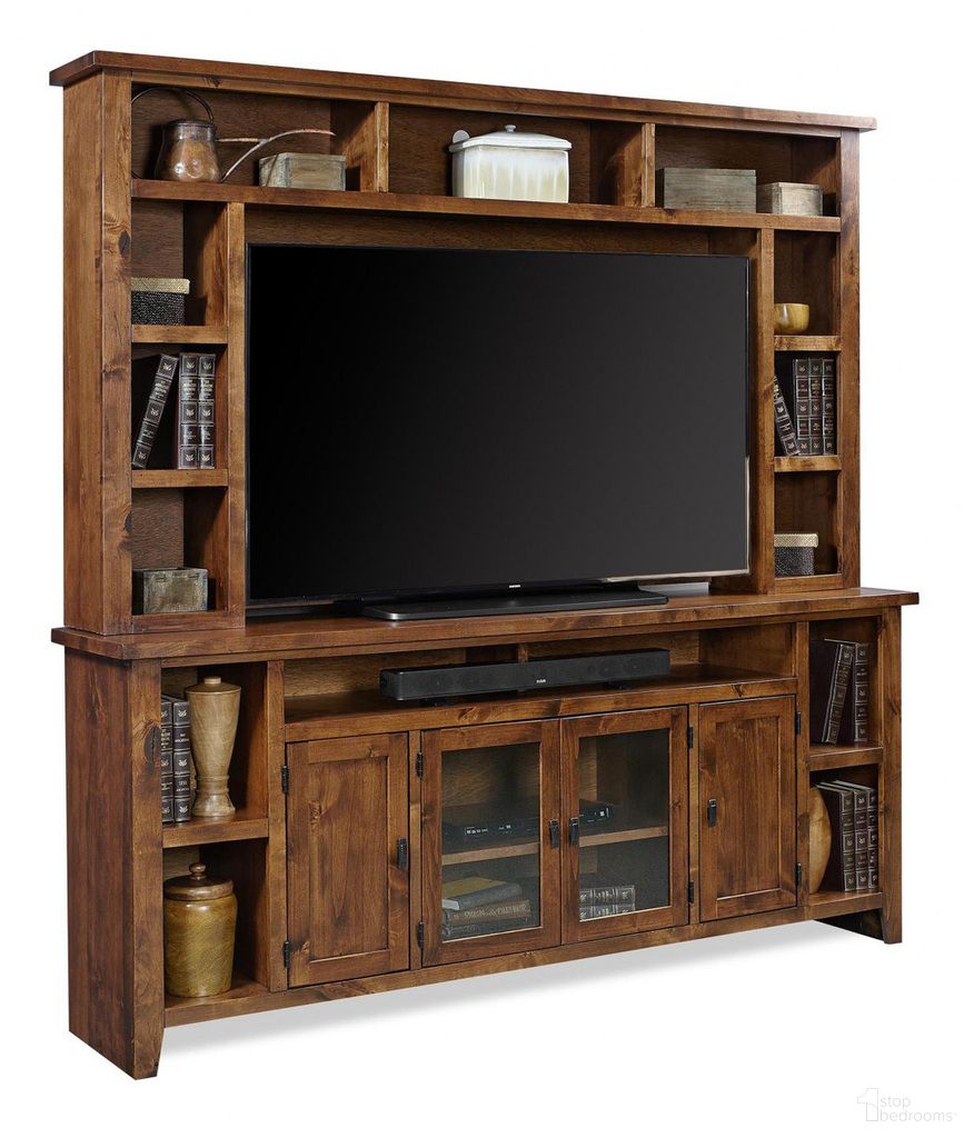 Alder Grove 84 Inch Console And Hutch In Medium Brown DG1036-DG1036H-FRT