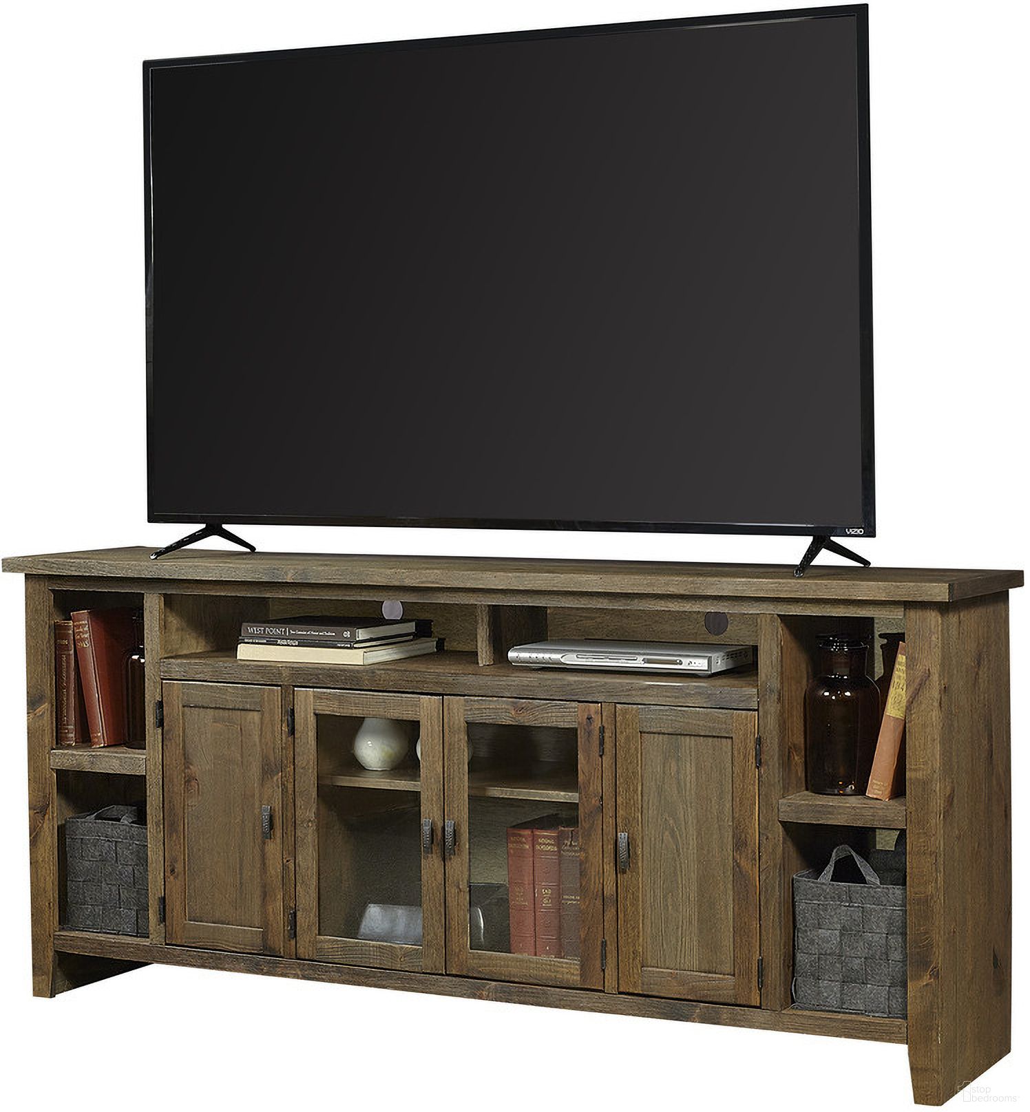 The appearance of Alder Grove 84 Inch Console In Brindle designed by Aspenhome in the rustic / southwestern interior design. This brindle piece of furniture  was selected by 1StopBedrooms from Alder Grove Collection to add a touch of cosiness and style into your home. Sku: WDG1036-BDL. Material: Wood.