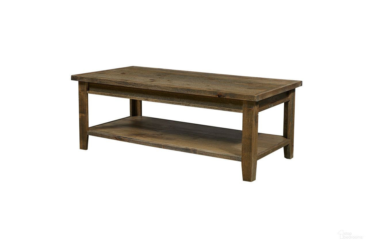 The appearance of Alder Grove Cocktail Table In Brindle designed by Aspenhome in the rustic / southwestern interior design. This brindle piece of furniture  was selected by 1StopBedrooms from Alder Grove Collection to add a touch of cosiness and style into your home. Sku: WDG910-BDL. Material: Wood.