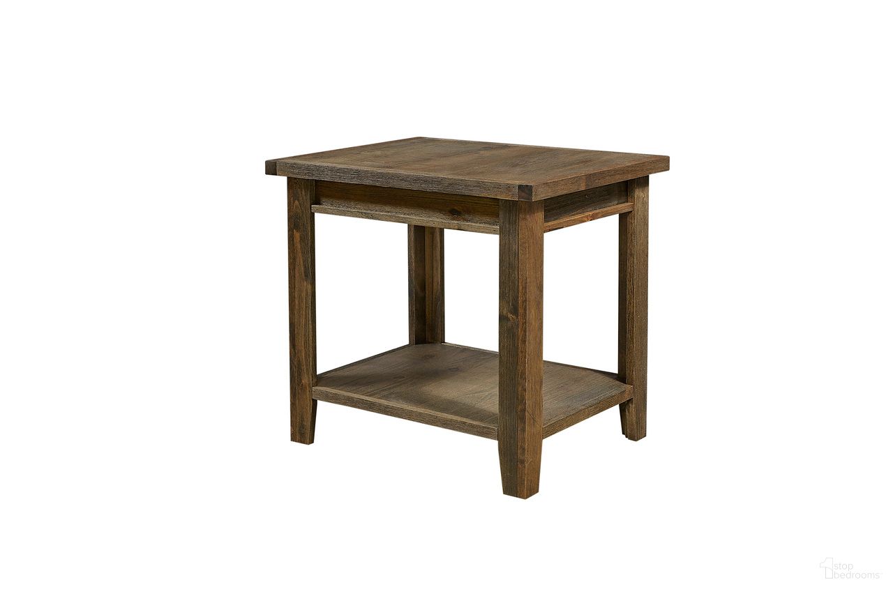 The appearance of Alder Grove End Table In Brindle designed by Aspenhome in the rustic / southwestern interior design. This brindle piece of furniture  was selected by 1StopBedrooms from Alder Grove Collection to add a touch of cosiness and style into your home. Sku: WDG914-BDL. Material: Wood.