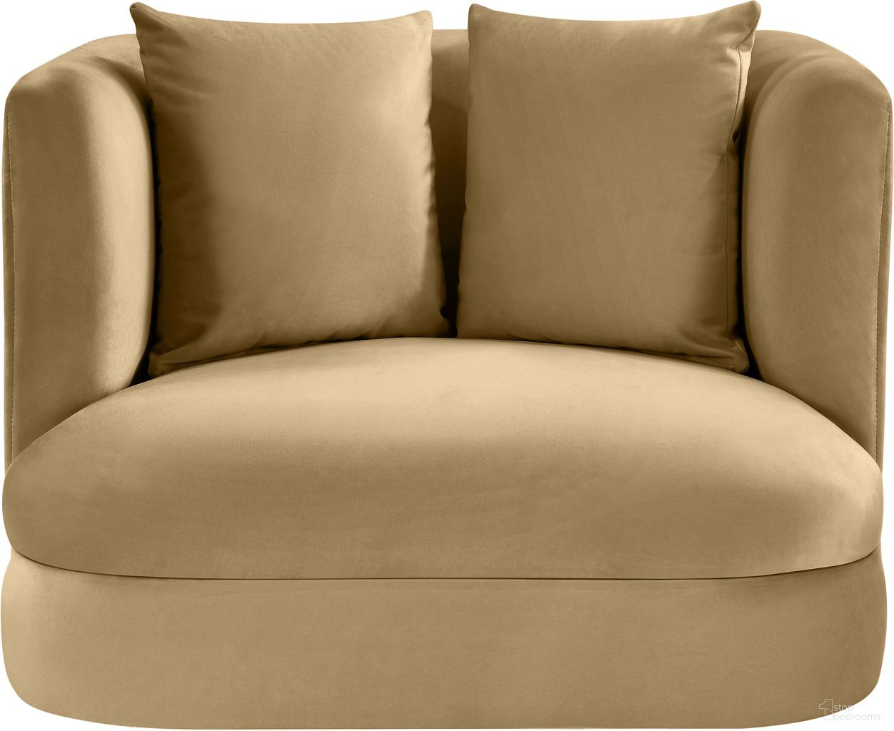 The appearance of Alder Velvet Chair In Camel designed by Meridian in the modern / contemporary interior design. This camel piece of furniture was selected by 1StopBedrooms from Alder Collection to add a touch of cosiness and style into your home. Sku: 699Camel-C. Material: Velvet.