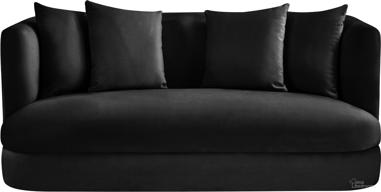 The appearance of Alder Velvet Loveseat In Black Velvet designed by Meridian in the modern / contemporary interior design. This black velvet piece of furniture was selected by 1StopBedrooms from Alder Collection to add a touch of cosiness and style into your home. Sku: 699Black-L. Material: Velvet.