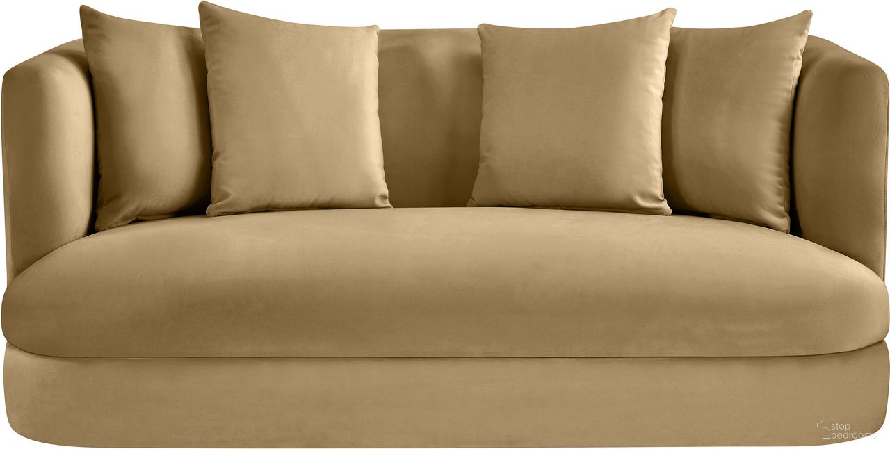 Alder Velvet Loveseat In Camel