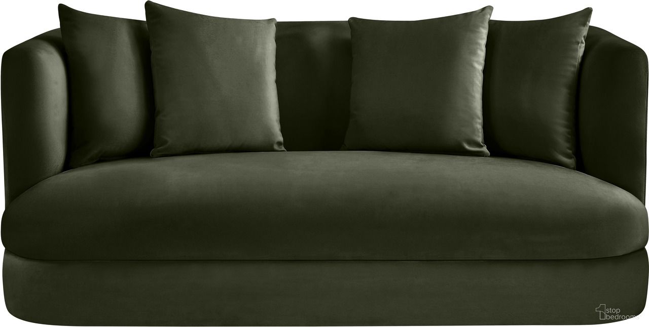 The appearance of Alder Velvet Loveseat In Green Velvet designed by Meridian in the modern / contemporary interior design. This green velvet piece of furniture was selected by 1StopBedrooms from Alder Collection to add a touch of cosiness and style into your home. Sku: 699Green-L. Material: Velvet.