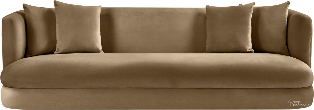 Alder Velvet Sofa In Beige Velvet