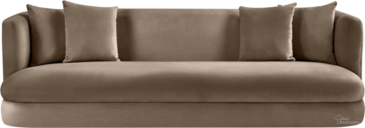 The appearance of Alder Velvet Sofa In Taupe designed by Meridian in the modern / contemporary interior design. This taupe piece of furniture  was selected by 1StopBedrooms from Alder Collection to add a touch of cosiness and style into your home. Sku: 699Taupe-S. Material: Velvet.