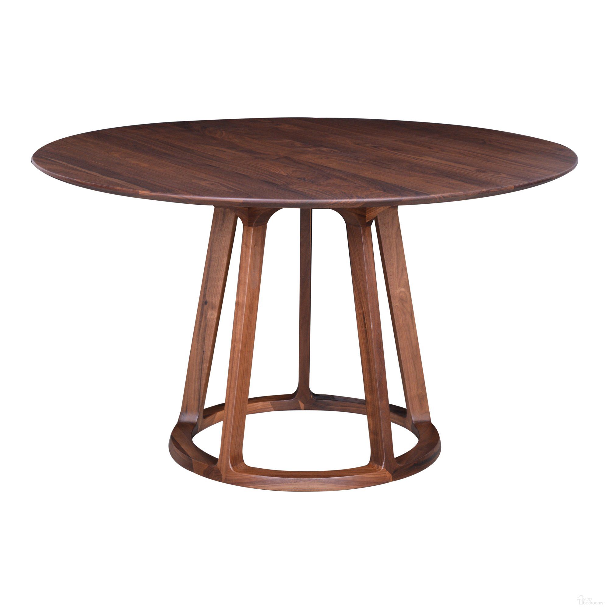 The appearance of Aldo Matt Lacquer Round Dining Table designed by Moes Home in the transitional interior design. This brown piece of furniture  was selected by 1StopBedrooms from Aldo Collection to add a touch of cosiness and style into your home. Sku: CB-1027-03-0. Table Base Style: Pedestal. Table Top Shape: Round. Material: Wood. Size: 47".