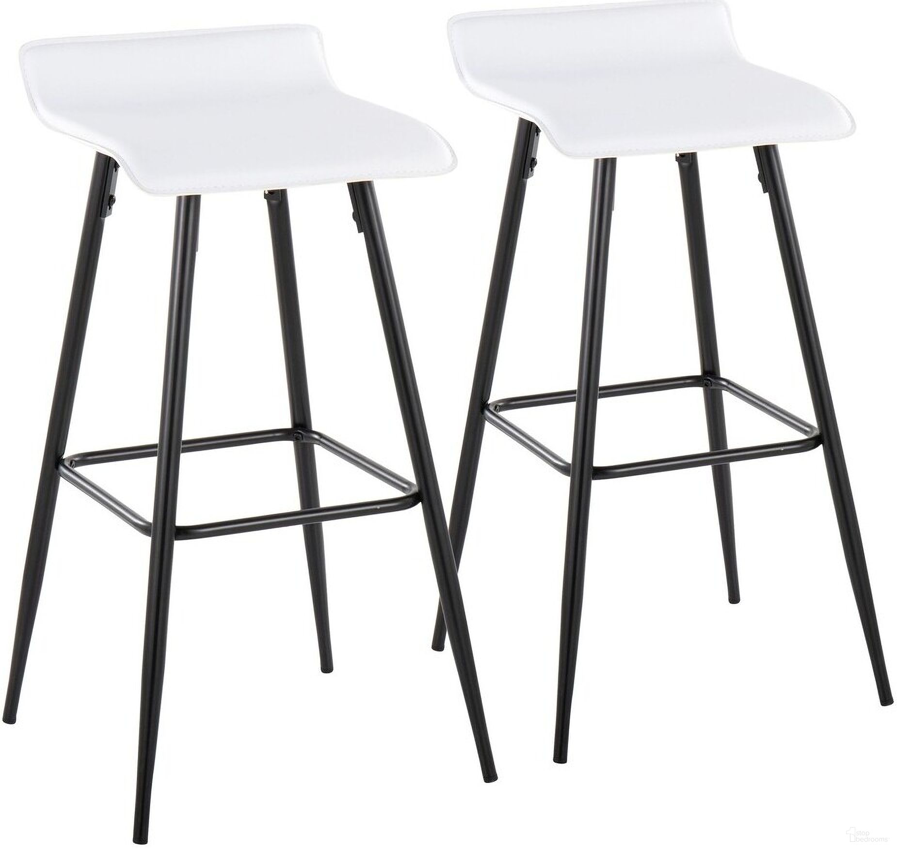 The appearance of Ale Fixed Height Bar Stool Set of 2 In White designed by Lumisource in the modern / contemporary interior design. This white piece of furniture was selected by 1StopBedrooms from Ale Collection to add a touch of cosiness and style into your home. Sku: B30-HY-ALE BKW2. Material: Leather.