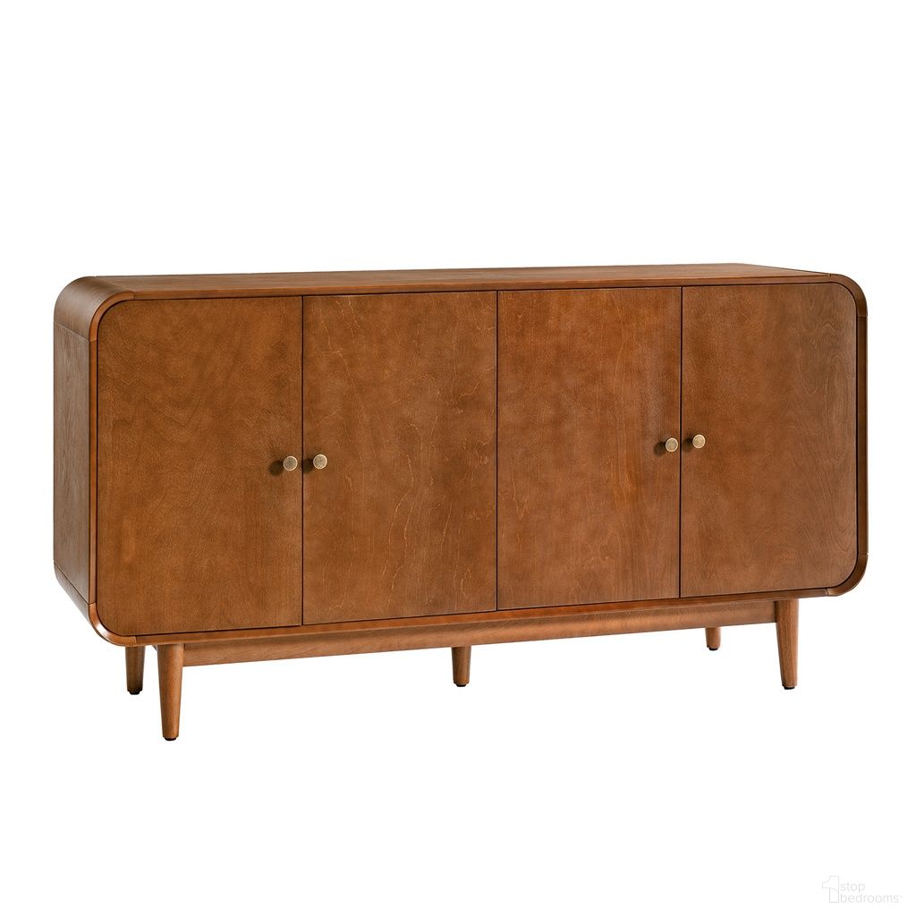 The appearance of Alee Sideboard In Walnut designed by Karat Home in the modern / contemporary interior design. This walnut piece of furniture was selected by 1StopBedrooms from Alee Collection to add a touch of cosiness and style into your home. Sku: SBSD1371-WAL. Material: Engineered Wood.