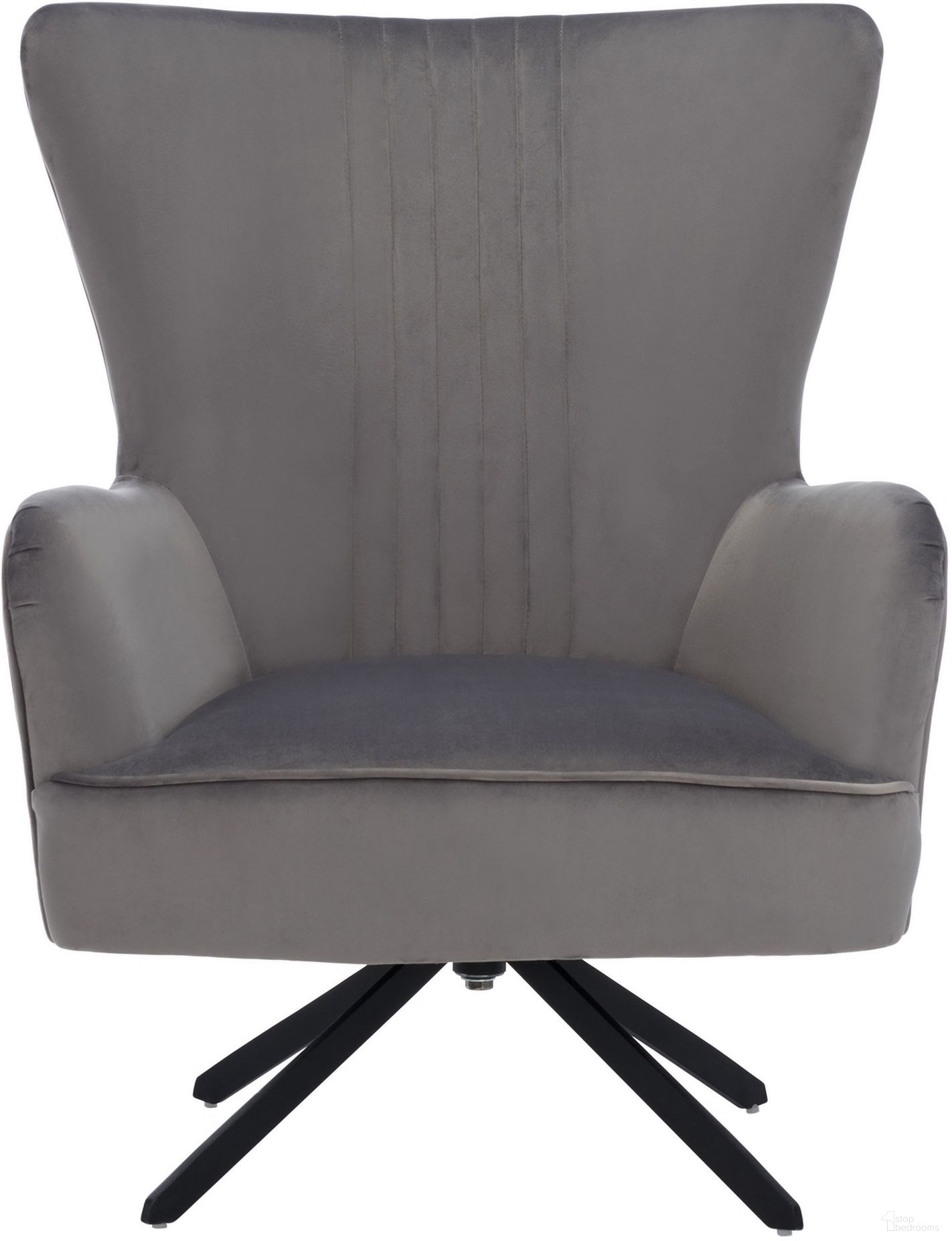 The appearance of Alejandro Velvet Accent Chair In Grey and Slate designed by Safavieh Couture in the modern / contemporary interior design. This grey and slate piece of furniture  was selected by 1StopBedrooms from Alejandro Collection to add a touch of cosiness and style into your home. Sku: SFV5015A. Material: Fabric.