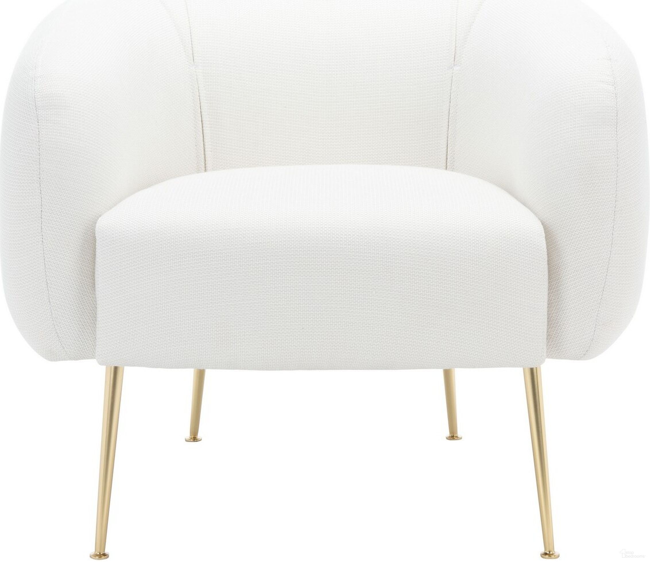 The appearance of Alena Chair In Creme designed by Safavieh Couture in the transitional interior design. This creme piece of furniture  was selected by 1StopBedrooms from Alena Collection to add a touch of cosiness and style into your home. Sku: SFV4503I. Material: Wood.