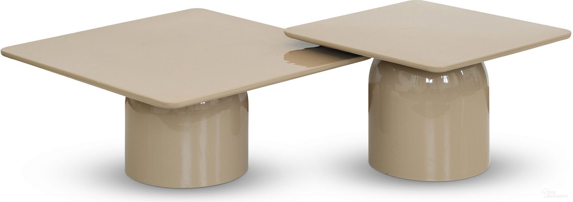 The appearance of Alessia Coffee Table Set Of 2 In Latte Taupe designed by Urbia in the modern / contemporary interior design. This latte taupe piece of furniture  was selected by 1StopBedrooms from Alessia Collection to add a touch of cosiness and style into your home. Sku: ISN-ALESSIA-CT-17LT14LT. Material: Enamel.