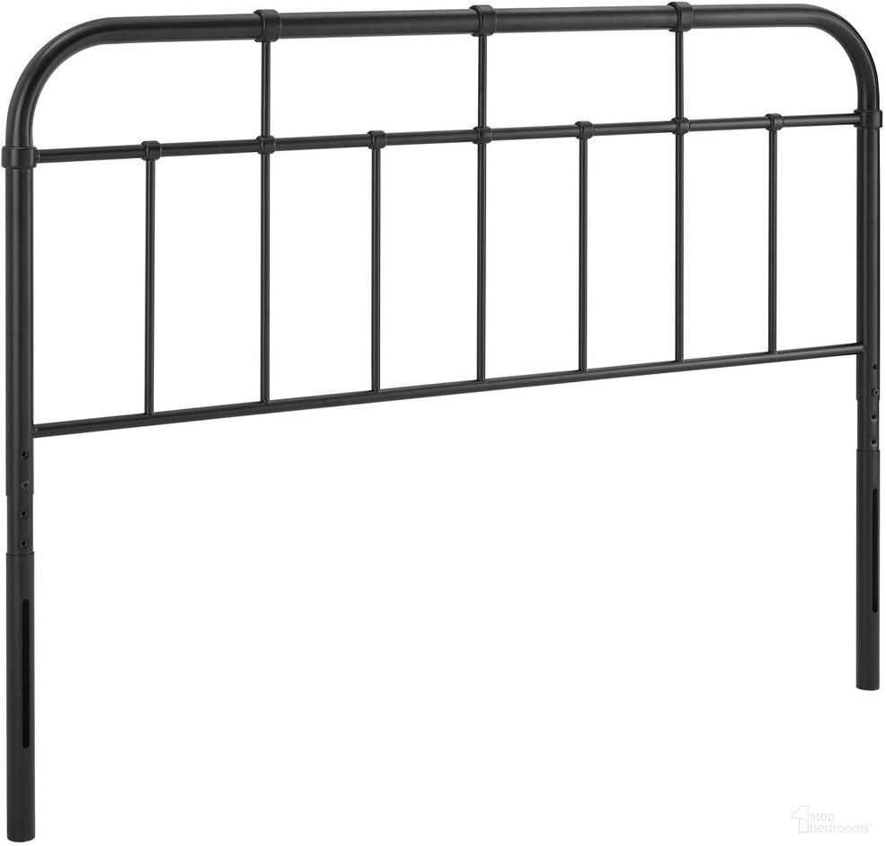 The appearance of Alessia Queen Metal Headboard In Black designed by Modway in the modern / contemporary interior design. This black piece of furniture  was selected by 1StopBedrooms from Alessia Collection to add a touch of cosiness and style into your home. Sku: MOD-6162-BLK. Bed Size: Queen. Material: Iron.
