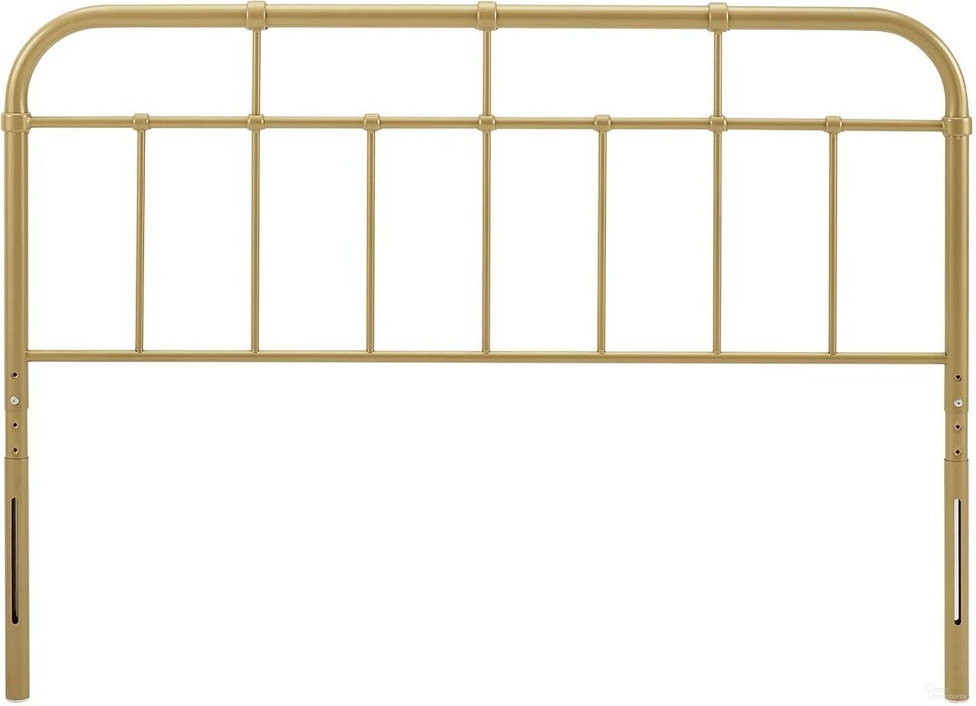 Alessia Queen Metal Headboard In Gold