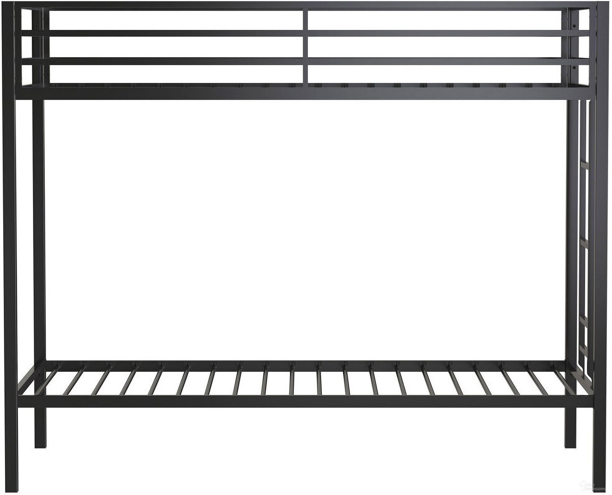 The appearance of Alevera Metal Twin Over Twin Bunk Bed with Ladder In Black designed by Coaster in the transitional interior design. This black piece of furniture was selected by 1StopBedrooms from Alevera Collection to add a touch of cosiness and style into your home. Sku: 460361BLK. Bed Type: Bunk Bed. Material: Steel. Bed Size: Twin Over Twin.