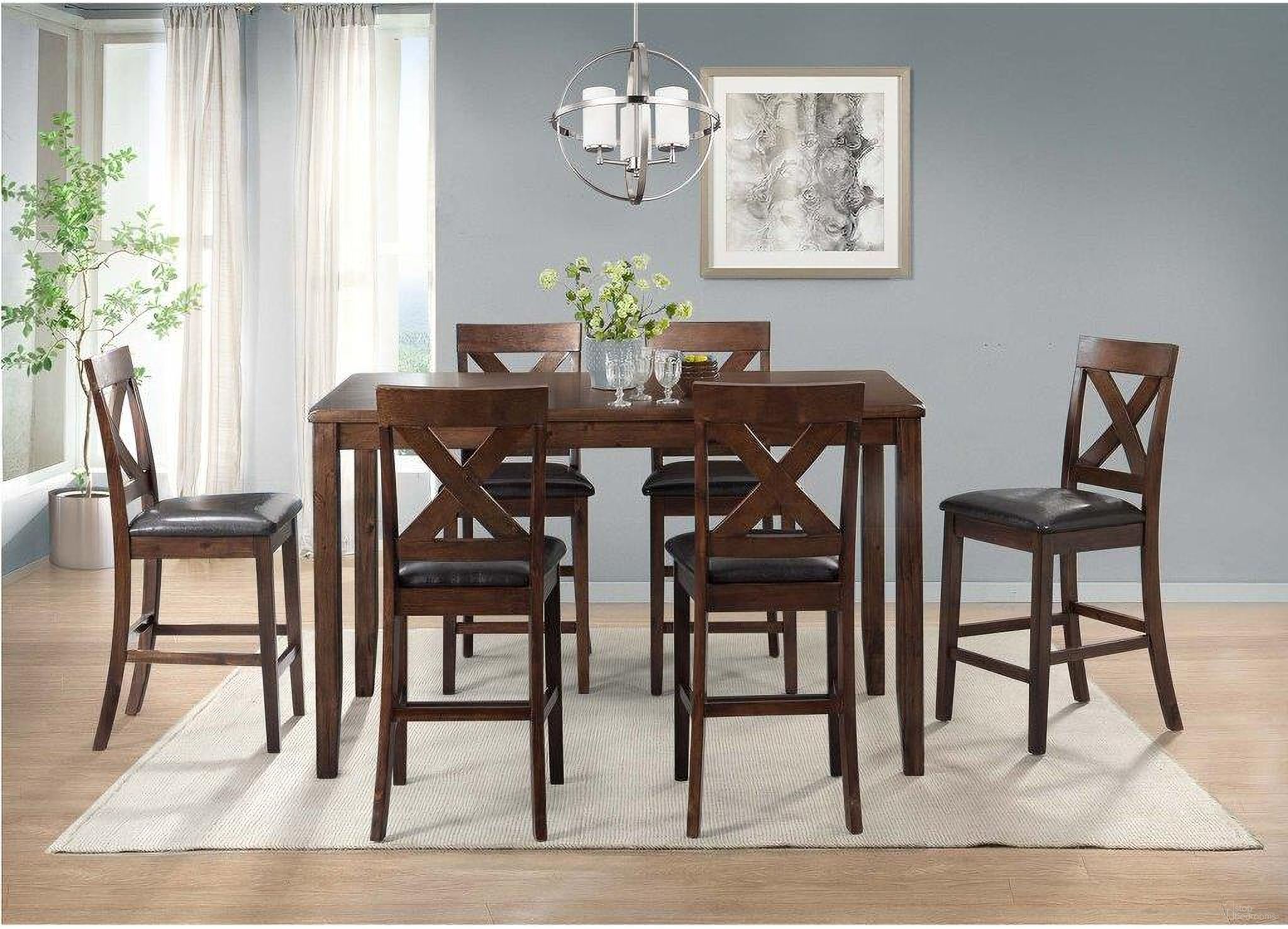 Alexa Cherry 7 Piece Counter Height Dining Room Set