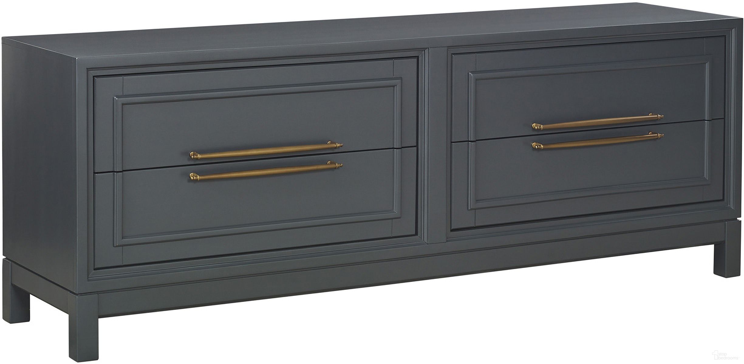 The appearance of Alexander 72 Inch Console In Midnight designed by Aspenhome in the transitional interior design. This midnight piece of furniture was selected by 1StopBedrooms from Alexander Collection to add a touch of cosiness and style into your home. Sku: I3014-272. Material: Wood.
