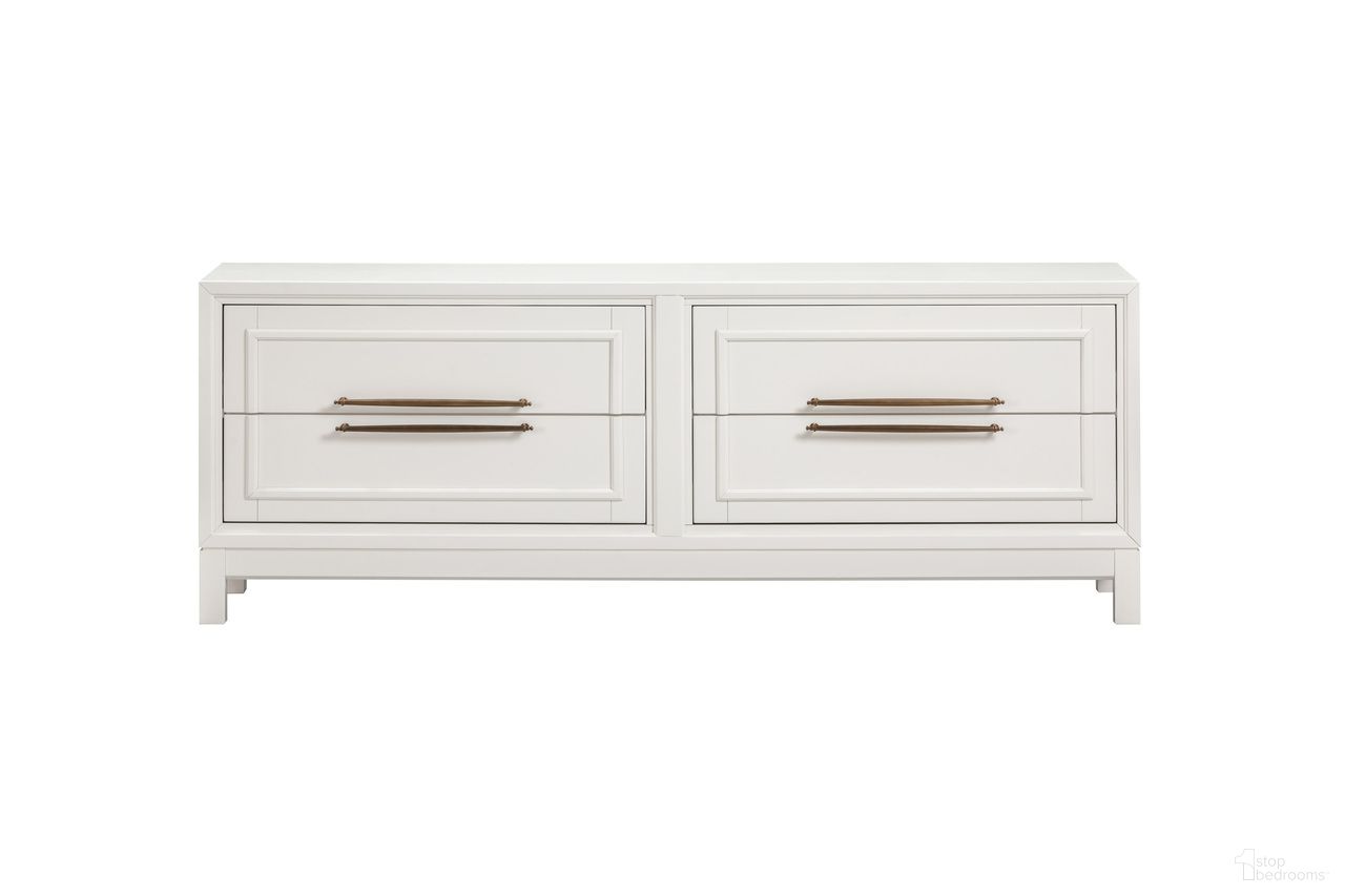 The appearance of Alexander 72 Inch Console In White designed by Aspenhome in the transitional interior design. This white piece of furniture was selected by 1StopBedrooms from Alexander Collection to add a touch of cosiness and style into your home. Sku: I3014-272-WHI. Material: Wood.