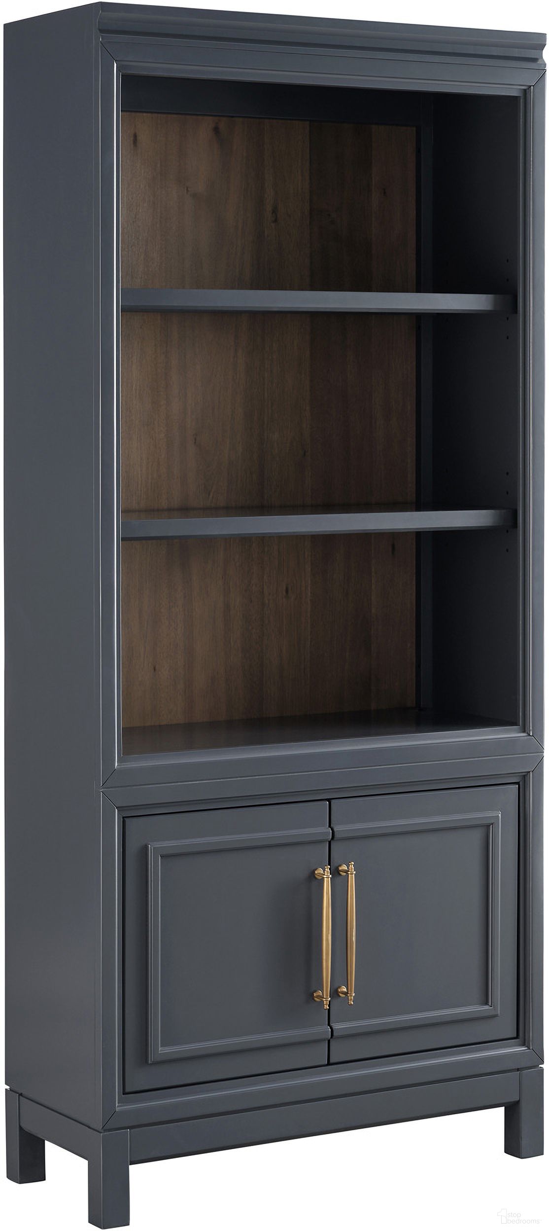 The appearance of Alexander Door Bookcase In Midnight designed by Aspenhome in the transitional interior design. This midnight piece of furniture was selected by 1StopBedrooms from Alexander Collection to add a touch of cosiness and style into your home. Sku: I3014-332. Material: Wood.
