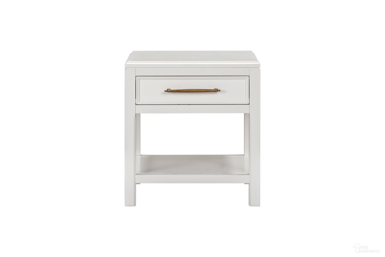 The appearance of Alexander End Table In White designed by Aspenhome in the transitional interior design. This white piece of furniture was selected by 1StopBedrooms from Alexander Collection to add a touch of cosiness and style into your home. Sku: I3014-9140-WHI. Material: Wood.
