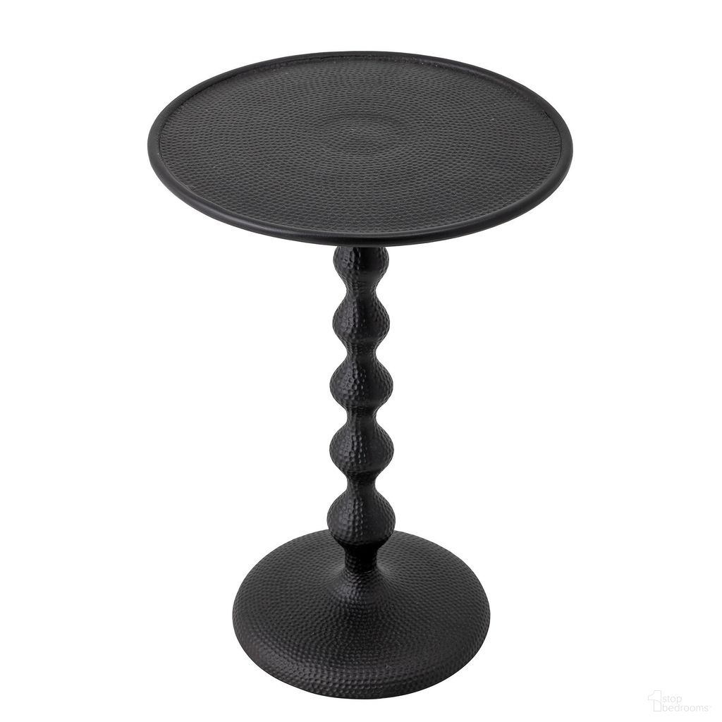 The appearance of Alexander Hammered Metal End Table In Black designed by Rowena Interiors in the modern / contemporary interior design. This black piece of furniture was selected by 1StopBedrooms from Alexander Collection to add a touch of cosiness and style into your home. Sku: AH1598. Material: Aluminum.