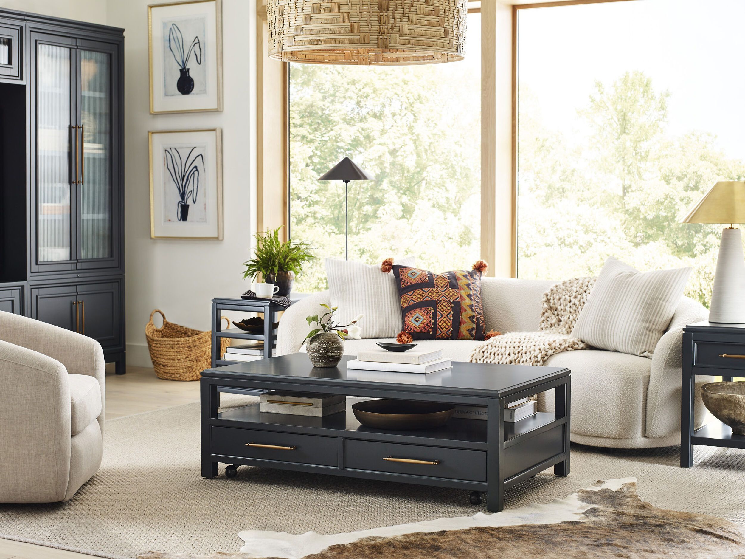 The appearance of Alexander Occasional Table Set In Midnight designed by Aspenhome in the transitional interior design. This midnight piece of furniture was selected by 1StopBedrooms from Alexander Collection to add a touch of cosiness and style into your home. Sku: I3014-9100;I3014-9130. Material: Wood.