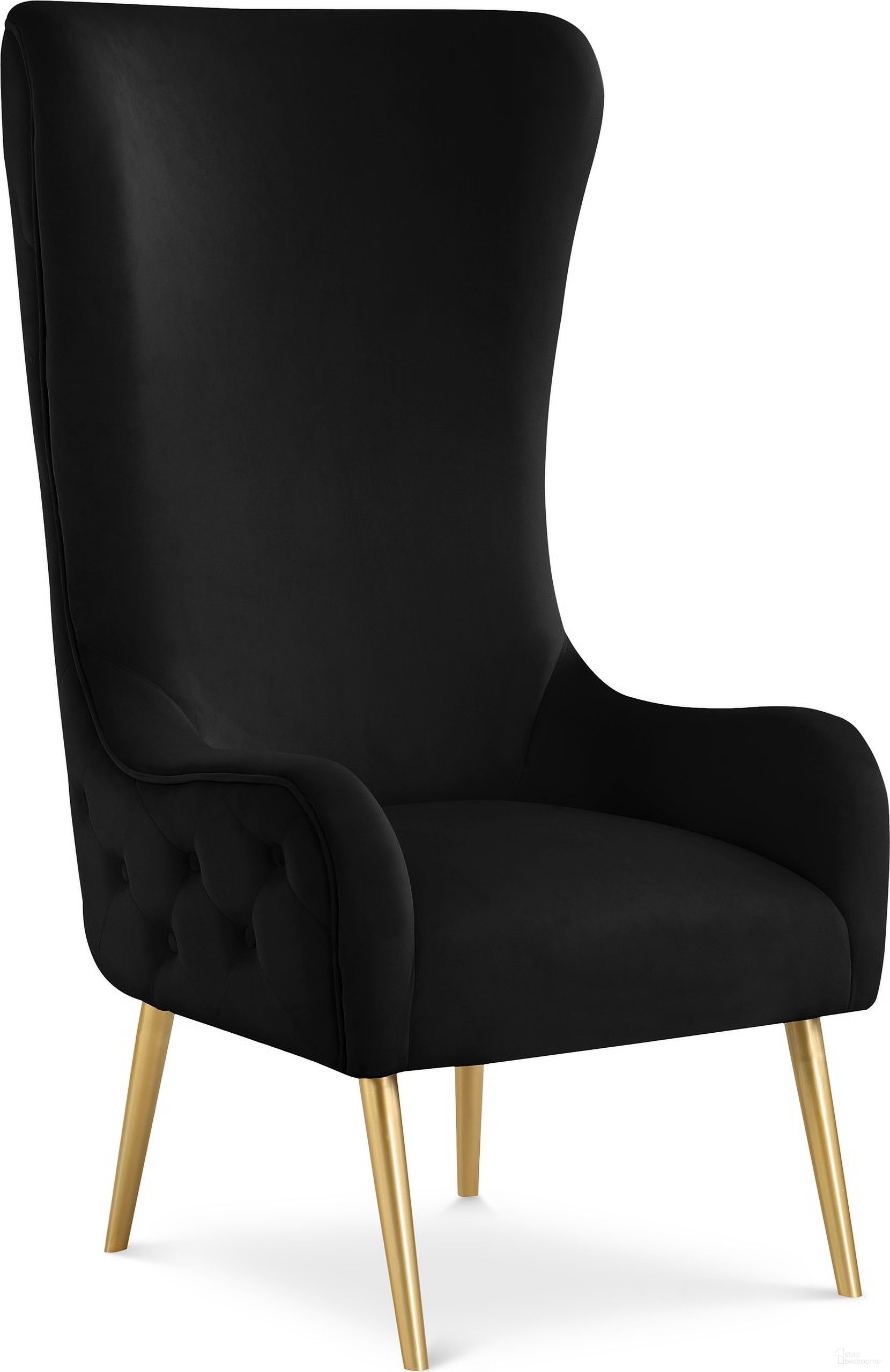 Alexander Velvet Accent Chair In Black