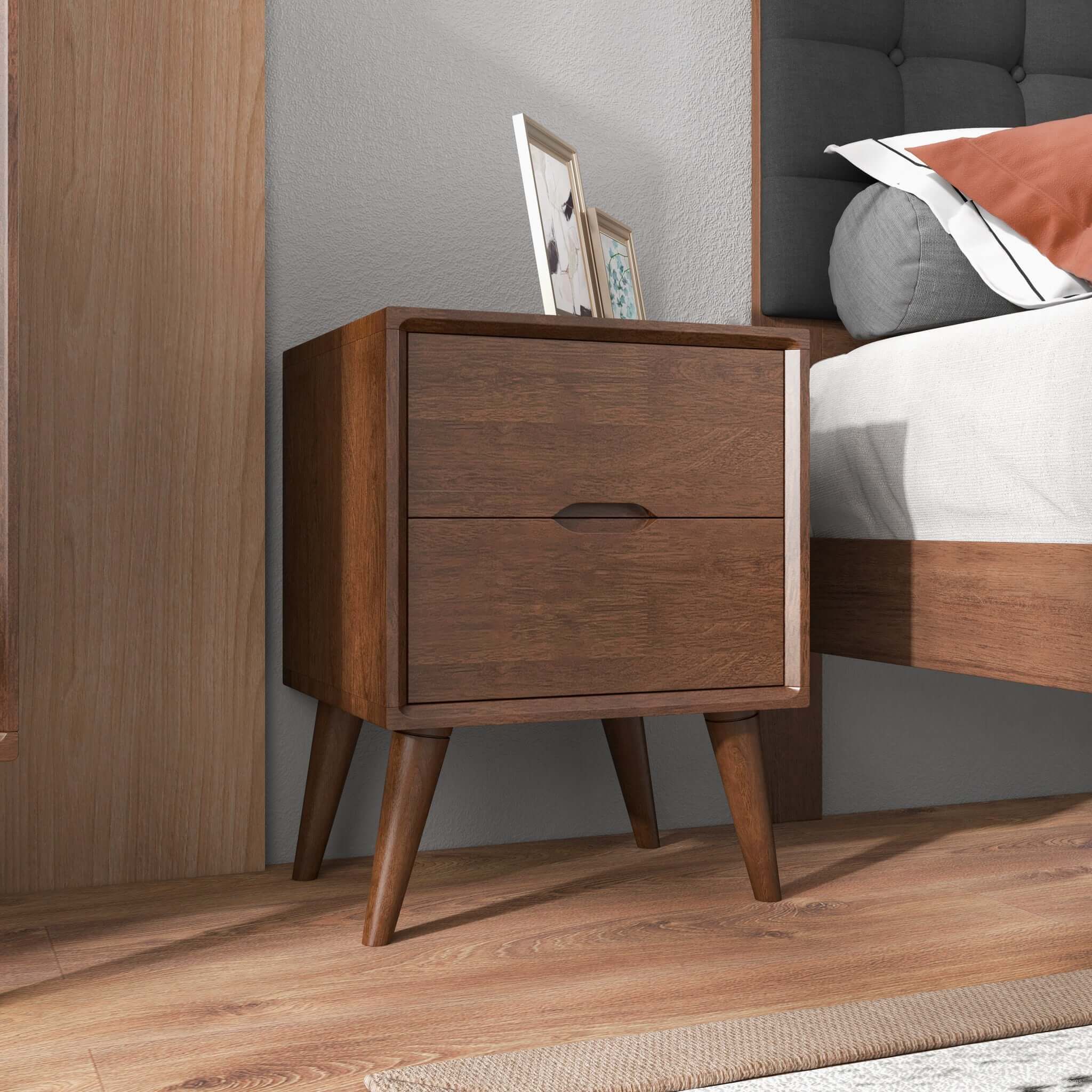 The appearance of Alexandra Brown Night Stand With 2 Drawers designed by Ashcroft Furniture in the transitional interior design. This brown piece of furniture was selected by 1StopBedrooms from Alexandra Collection to add a touch of cosiness and style into your home. Sku: NST00700201. Material: Wood.