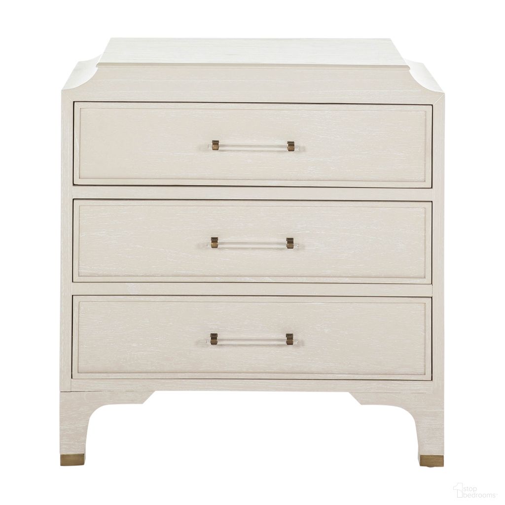 The appearance of Alexandra Chest In Cerused White and Gold designed by Gabby in the transitional interior design. This cerused white/gold piece of furniture was selected by 1StopBedrooms from Alexandra Collection to add a touch of cosiness and style into your home. Sku: SCH-175045. Material: Mindi Veneer.