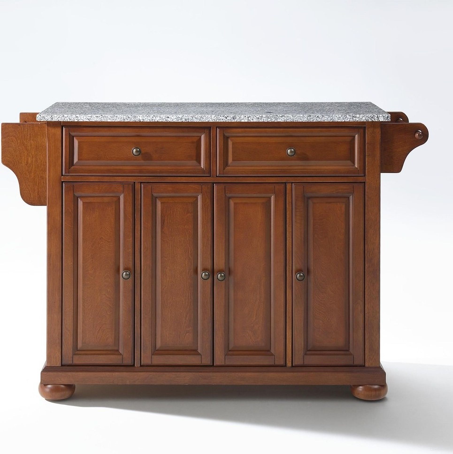 The appearance of Alexandria Granite Top Full Size Kitchen Island/Cart In Cherry and Gray designed by Crosley Brands in the traditional interior design. This cherry and gray piece of furniture was selected by 1StopBedrooms from Alexandria Collection to add a touch of cosiness and style into your home. Sku: CF3001-CH;CF0301-GG;CF0101-CH. Material: Solid Granite.