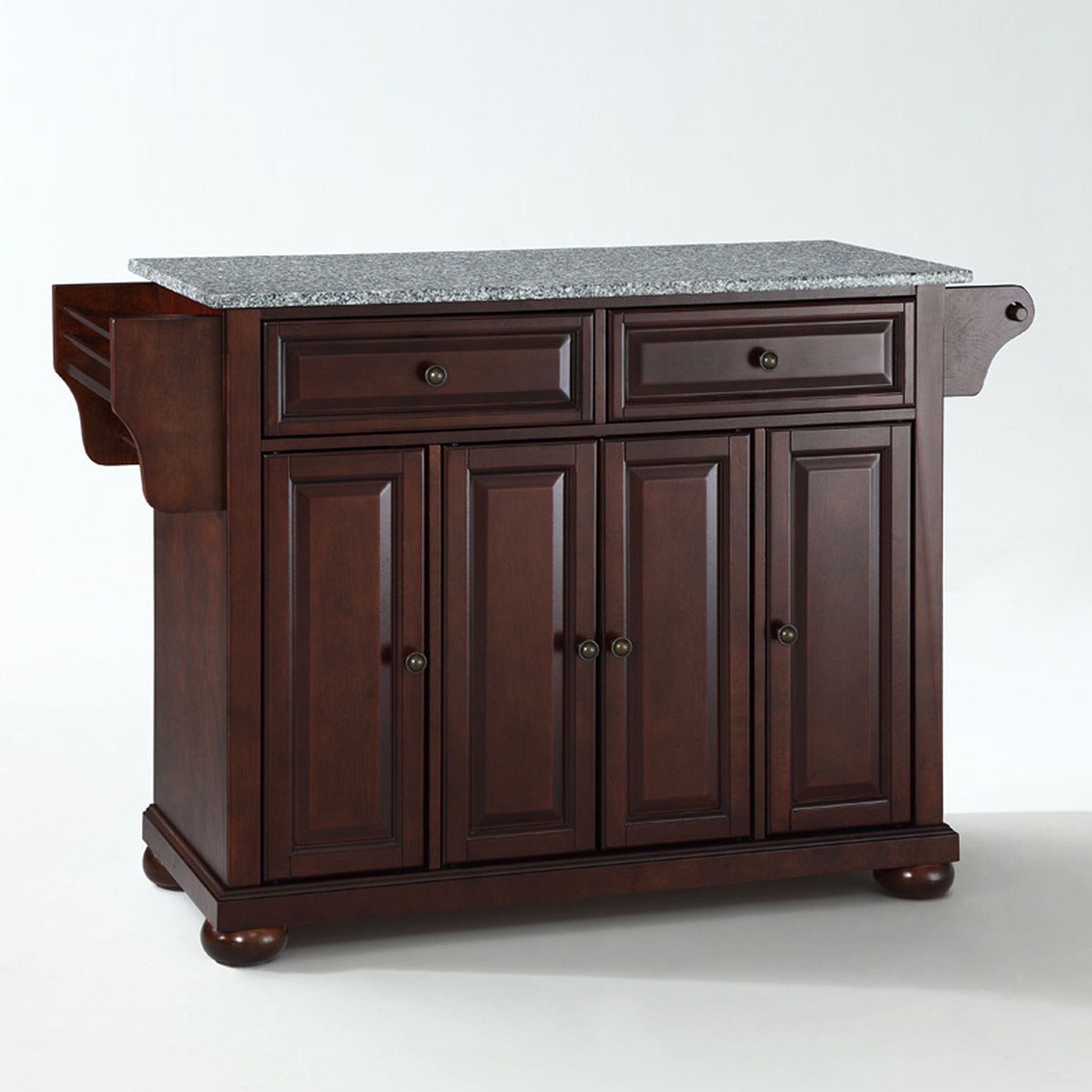 The appearance of Alexandria Granite Top Full Size Kitchen Island/Cart In Mahogany and Gray designed by Crosley Brands in the traditional interior design. This mahogany and gray piece of furniture  was selected by 1StopBedrooms from Alexandria Collection to add a touch of cosiness and style into your home. Sku: CF3001-MA;CF0301-GG;CF0101-MA. Material: Solid Granite.