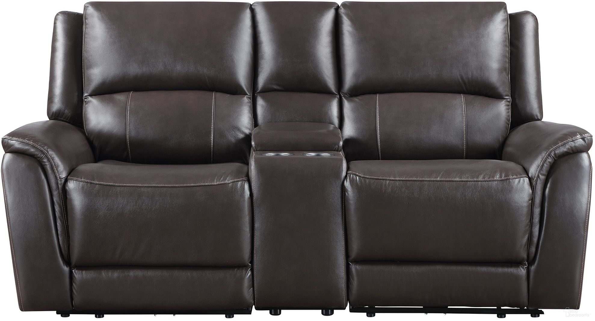 The appearance of Alexandria Power Leather Reclining Console Loveseat In Gray designed by Steve Silver in the transitional interior design. This gray piece of furniture was selected by 1StopBedrooms from Alexandria Collection to add a touch of cosiness and style into your home. Sku: ALX70629LRG;ALX70629RRG;ALX70629CG. Material: MDF.