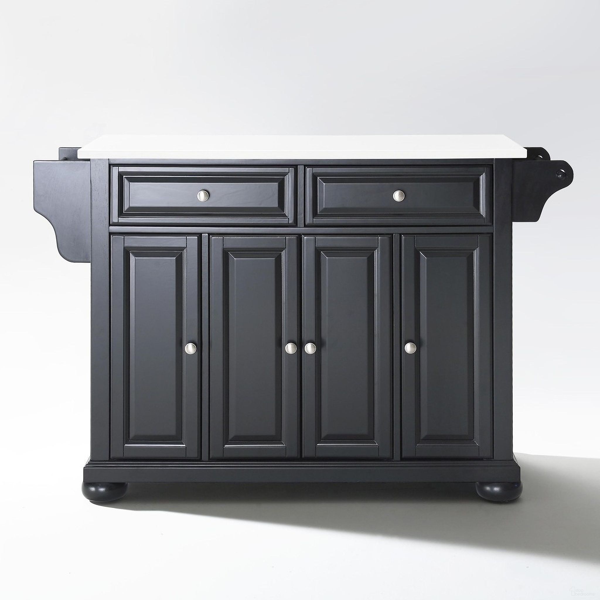 The appearance of Alexandria Stone Top Full Size Kitchen Island/Cart In Black and White designed by Crosley Brands in the traditional interior design. This black and white piece of furniture was selected by 1StopBedrooms from Alexandria Collection to add a touch of cosiness and style into your home. Sku: CF3001-BK;CF0301-WH;CF0101-BK. Material: Solid Granite.
