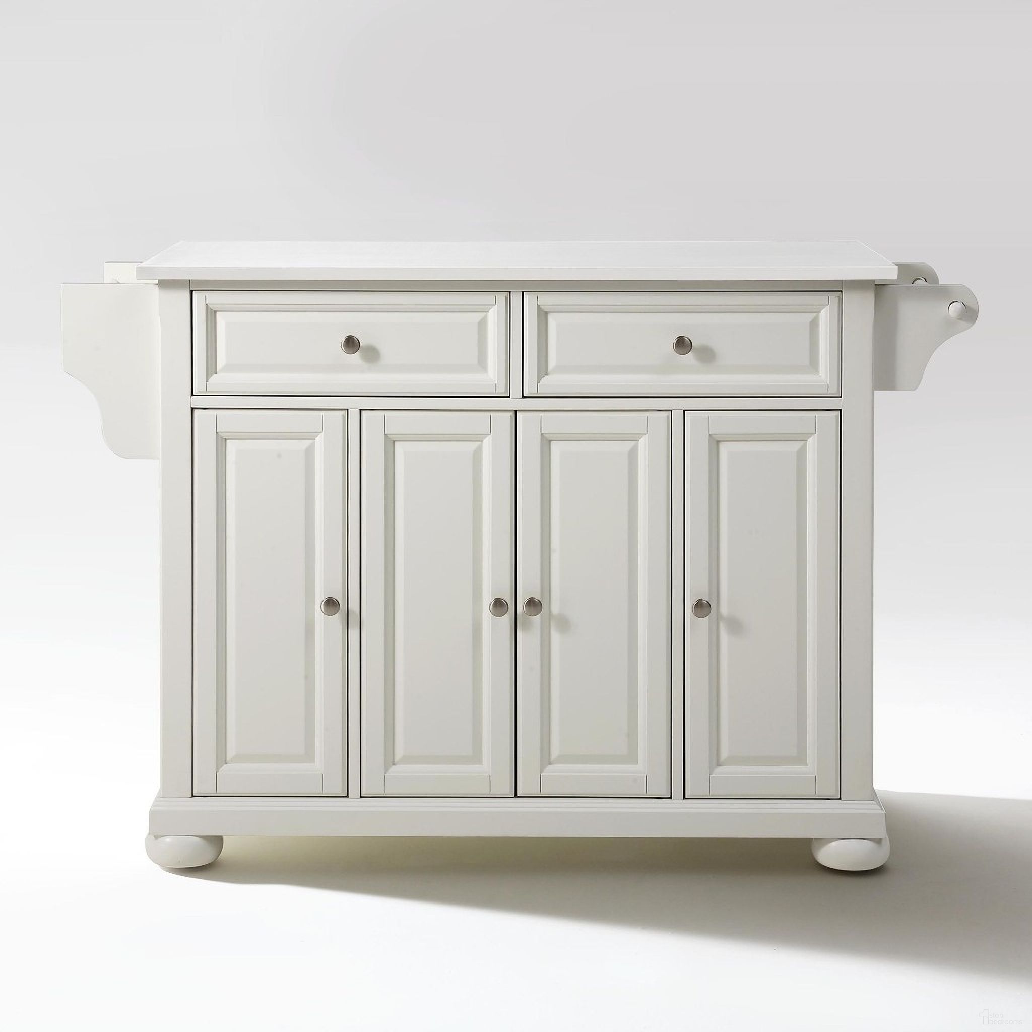 Alexandria Stone Top Full Size Kitchen Island/Cart In White