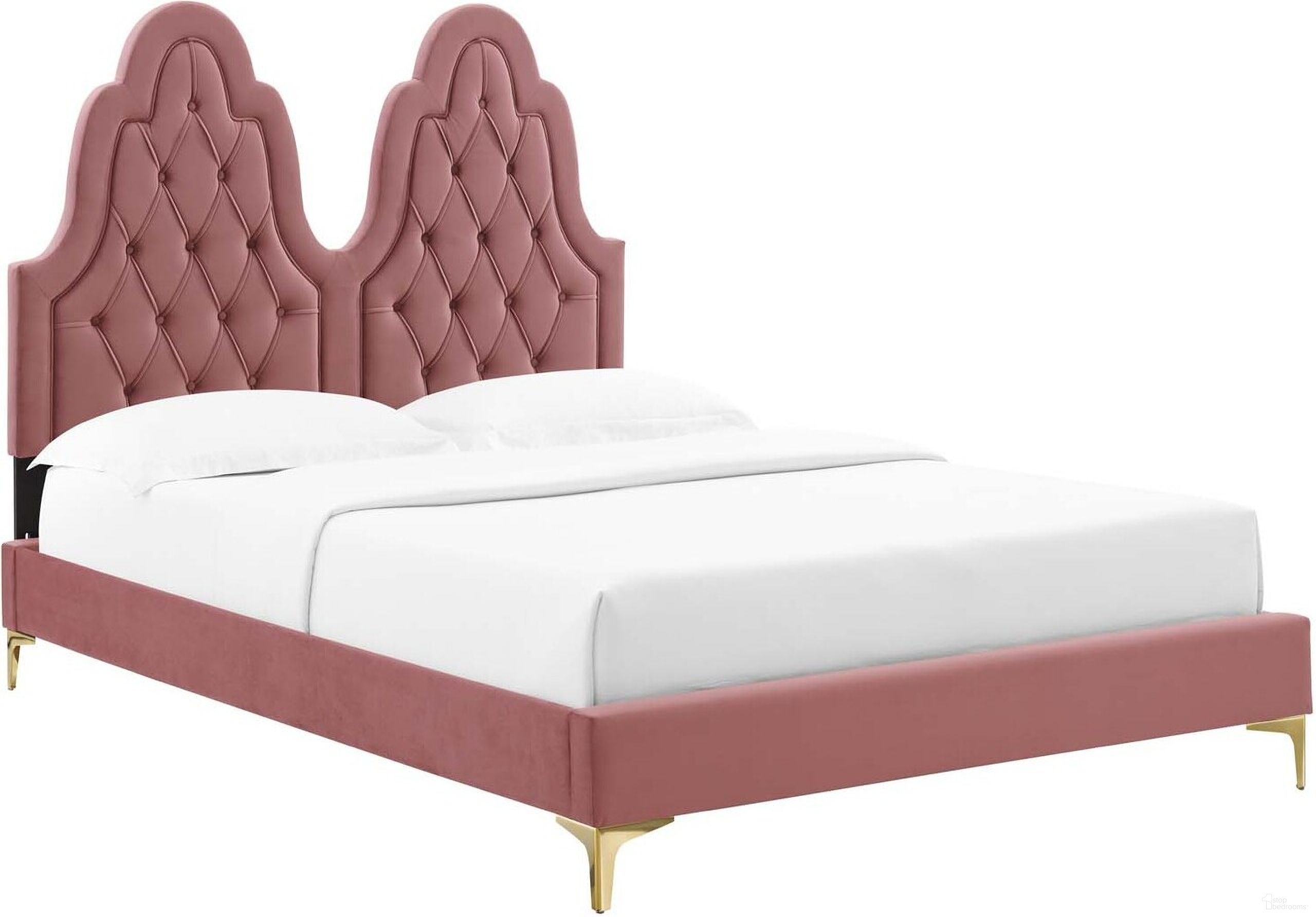 The appearance of Alexandria Tufted Performance Velvet Twin Platform Bed In Dusty Rose designed by Modway in the modern / contemporary interior design. This dusty rose piece of furniture was selected by 1StopBedrooms from Alexandria Collection to add a touch of cosiness and style into your home. Sku: MOD-6305-DUS;MOD-6413-DUS. Bed Type: Platform Bed. Bed Size: Twin. Material: MDF.