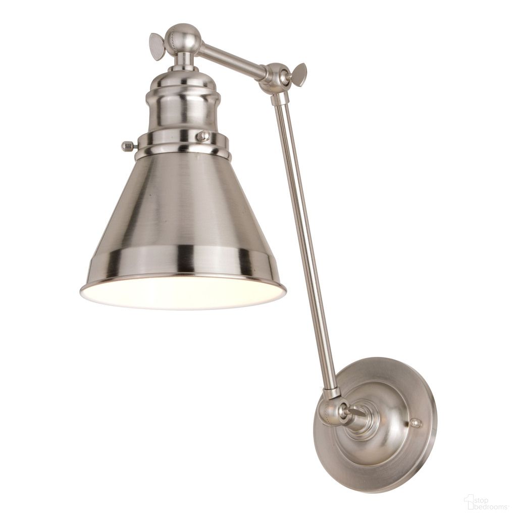 Alexis 6 Inch Adjustable Wall Light In Satin Nickel and Matte White