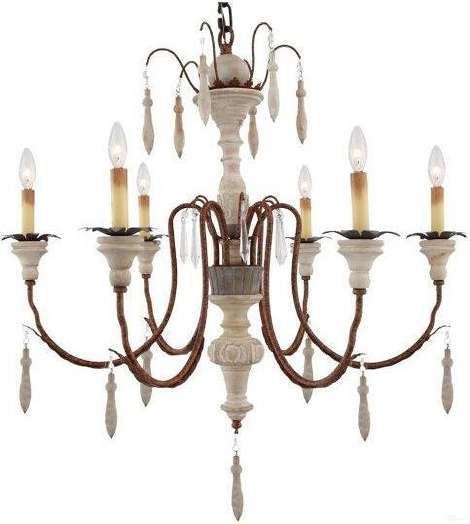 Alexis Wood And Iron Pendant In Brown And White