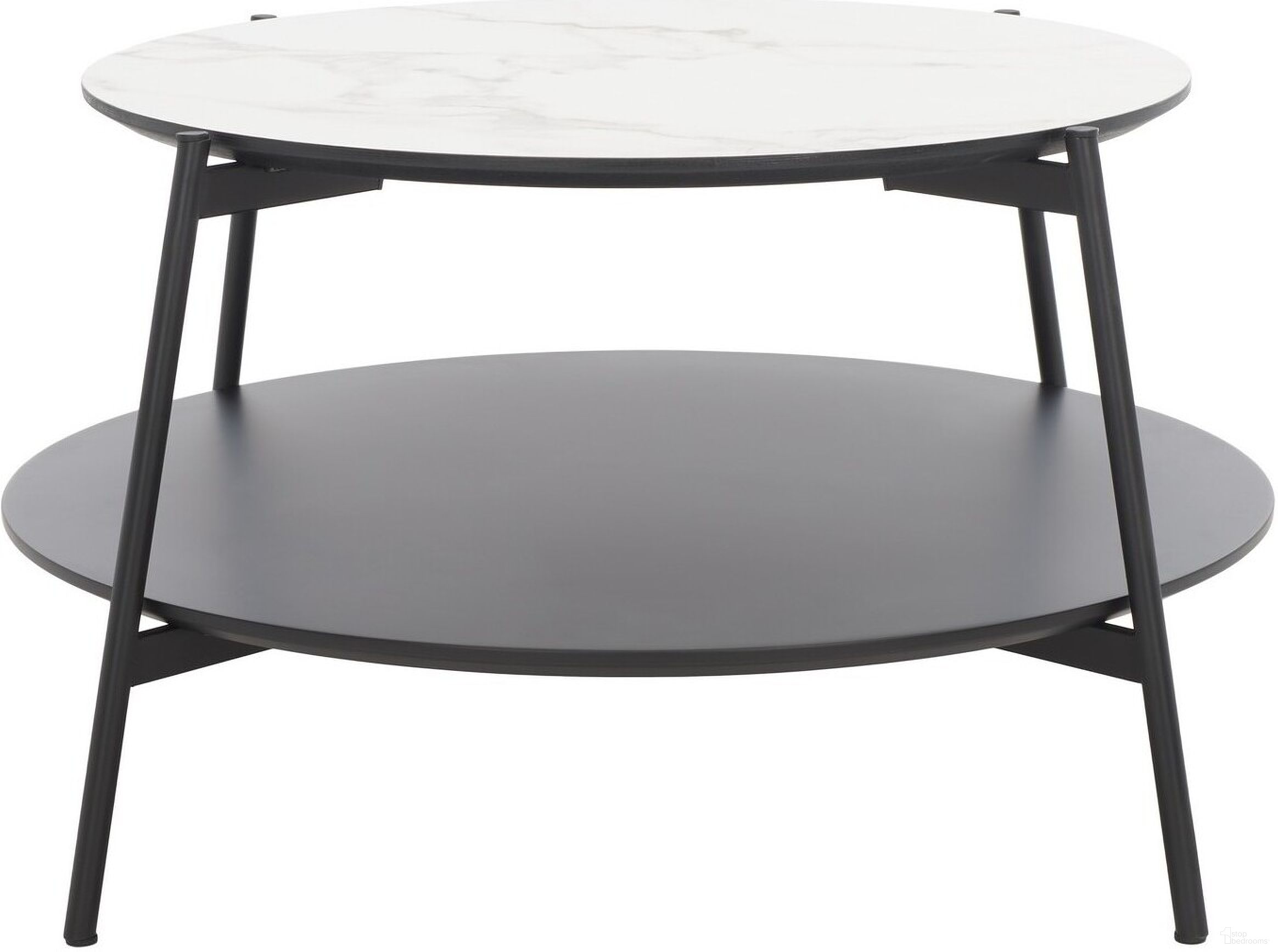 Alexy Round Coffee Table in White and Black