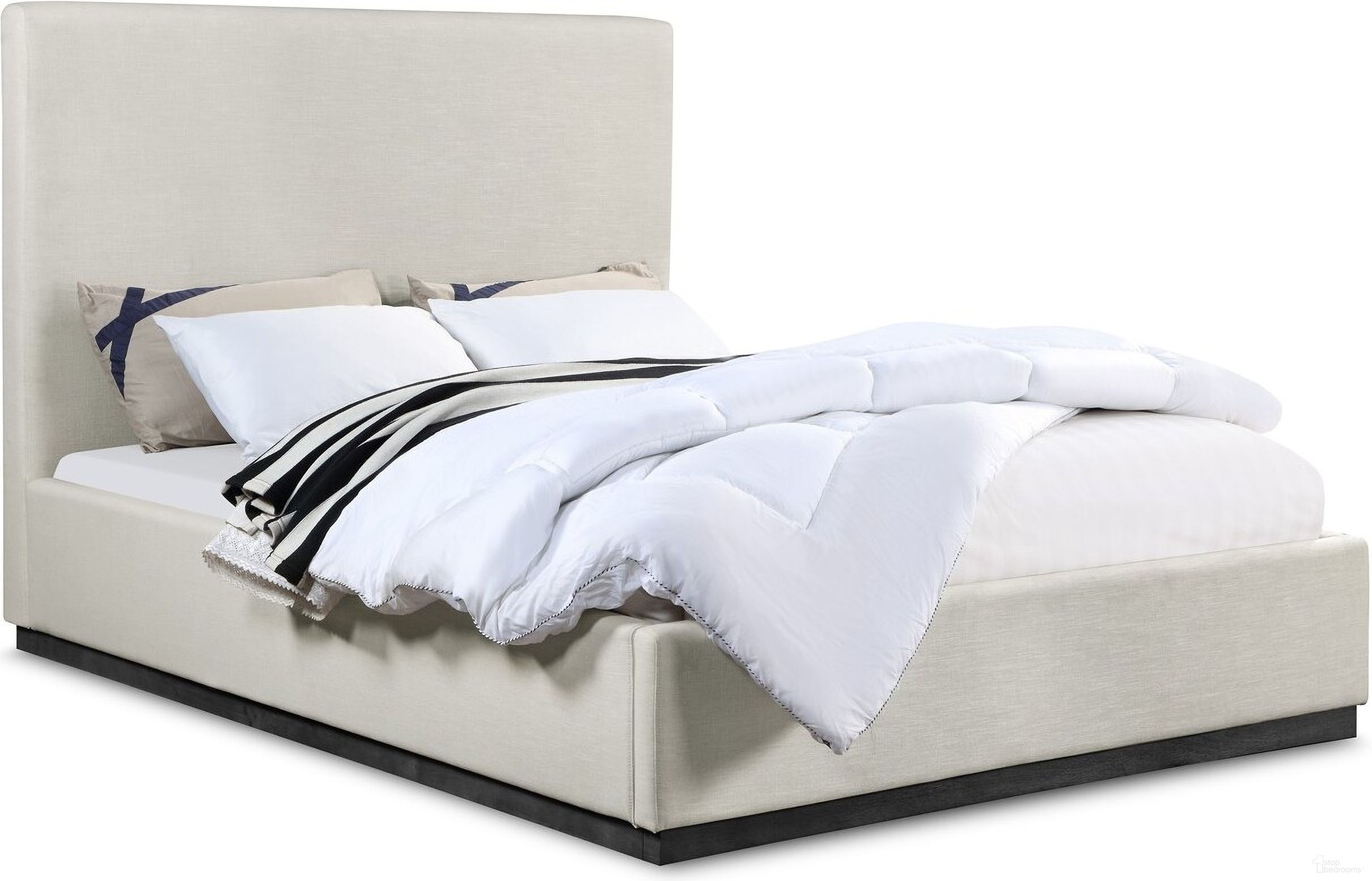 The appearance of Alfie Textured Fabric King Bed In Beige Linen designed by Meridian in the modern / contemporary interior design. This beige linen piece of furniture  was selected by 1StopBedrooms from Alfie Collection to add a touch of cosiness and style into your home. Sku: AlfieBeige-K Box 1/2 (Headboard);AlfieBeige-K Box 2/2 (Footboard / Rails / Slats). Bed Type: Panel Bed. Bed Size: King. Material: Rubberwood.