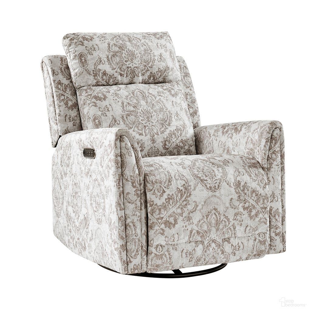 The appearance of Alfons Swivel And Rocker Power Recliner With Headrest In Beige designed by Karat Home in the modern / contemporary interior design. This beige piece of furniture was selected by 1StopBedrooms from Alfons Collection to add a touch of cosiness and style into your home. Sku: RCXR1348D-BGE. Material: Print Chenille Fabric.