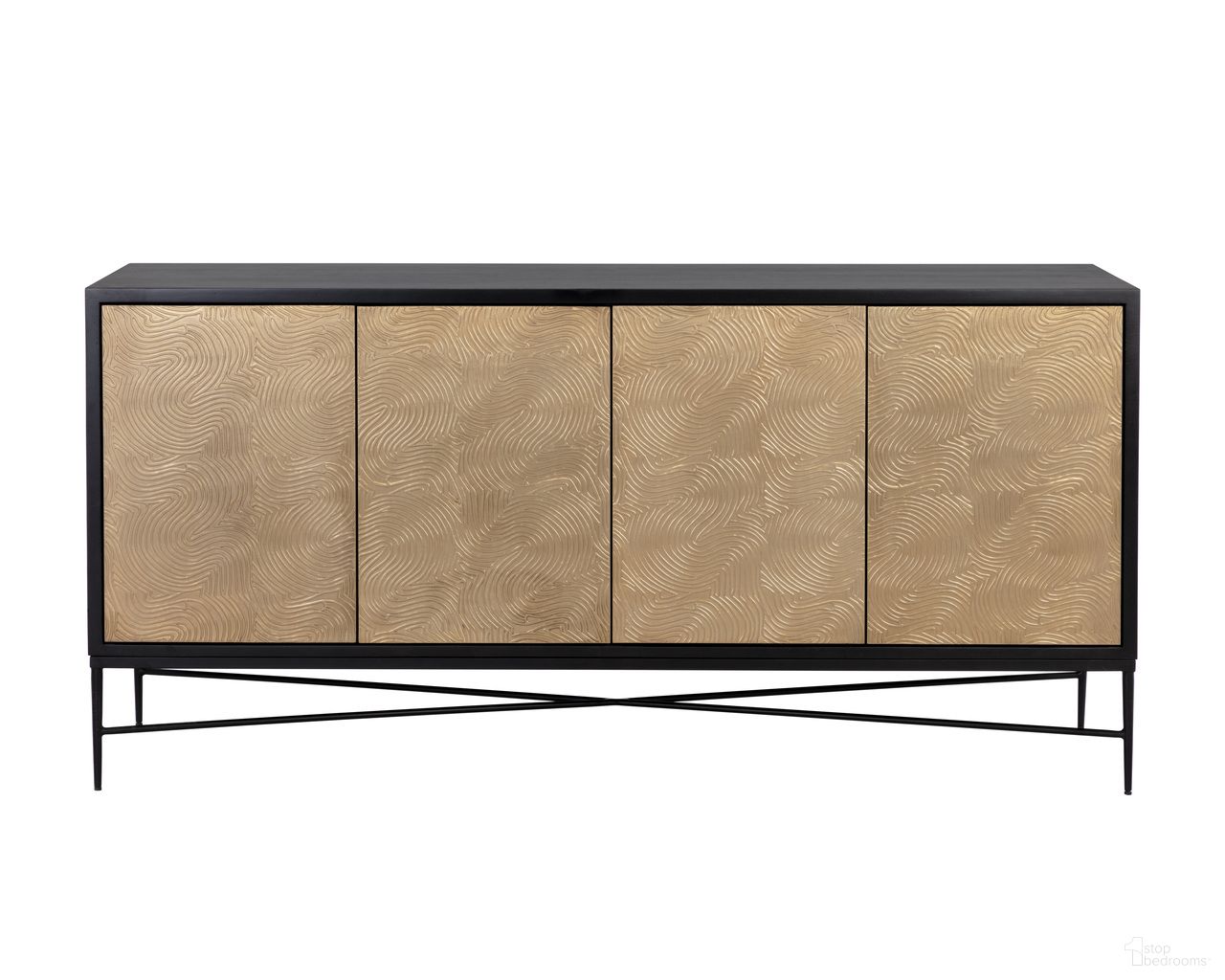 Algarve Sideboard In Black and Champagne Gold