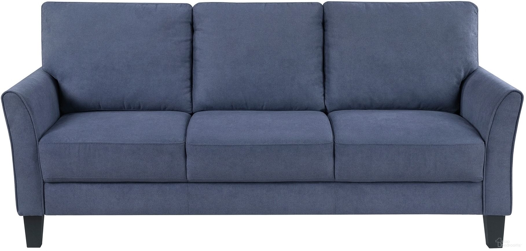 The appearance of Aliana Sofa In Blue designed by Homelegance in the transitional interior design. This blue piece of furniture was selected by 1StopBedrooms from Aliana Collection to add a touch of cosiness and style into your home. Sku: 9519BUE-3. Material: Textured.