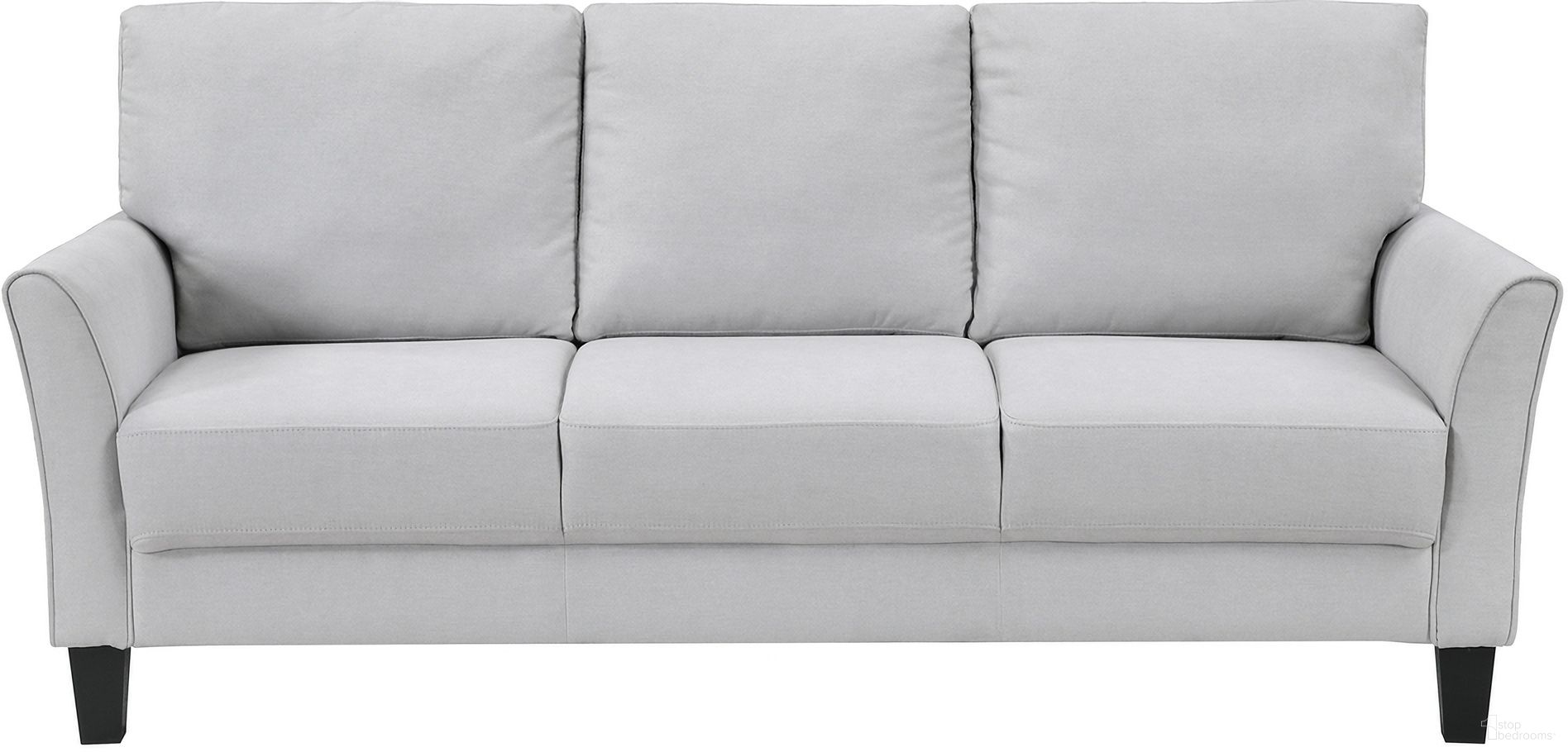 The appearance of Aliana Sofa In Gray designed by Homelegance in the transitional interior design. This gray piece of furniture was selected by 1StopBedrooms from Aliana Collection to add a touch of cosiness and style into your home. Sku: 9519GRY-3. Material: Textured.